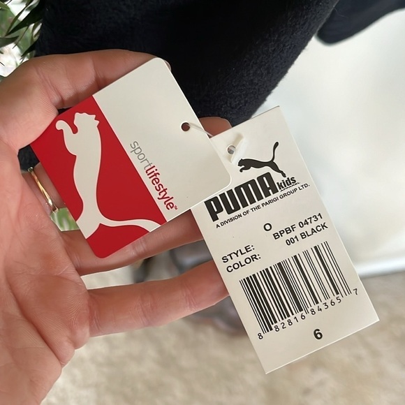 Brand New Puma Black Zip Up Fleece Jacket Embroidered Red Logo Sporty Athletic - Picture 12 of 16